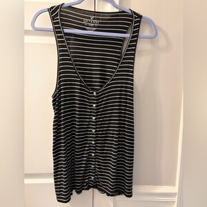 American Eagle Soft & Sexy Black and White Striped Tank Top